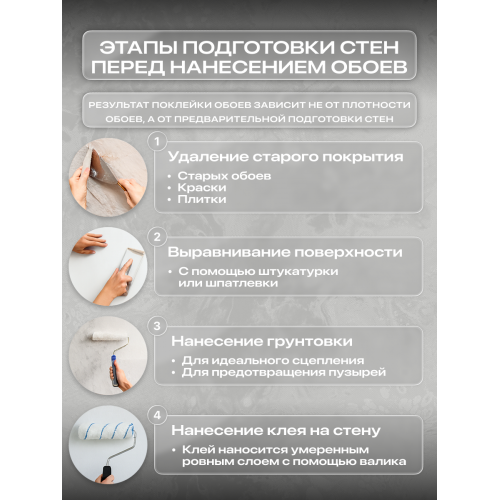 Обои флизелиновые ART&WALL Vulcan Антивандальные, моющиеся, Серые 1,06 м