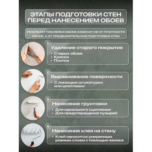 Обои флизелиновые ART&WALL Vulcan Антивандальные, моющиеся, Зеленые 1,06 м