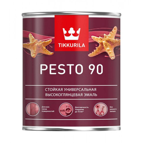 Эмаль алкидная универсальная высоко глянцевая Tikkurila Euro Miralkyd Pesto 90 база A 0,9 л