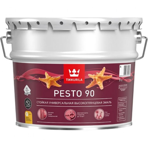 Эмаль алкидная универсальная высоко глянцевая Tikkurila Euro Miralkyd Pesto 90 база С 9 л