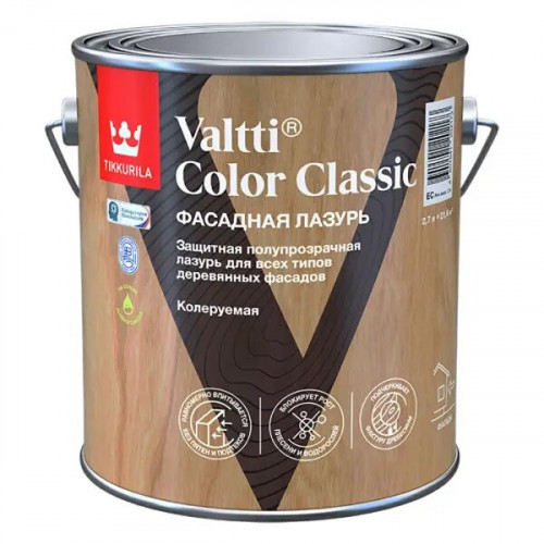 Лазурь фасадная Tikkurila Valtti Color Classic колеруемая на маслянной основе 2,7 л